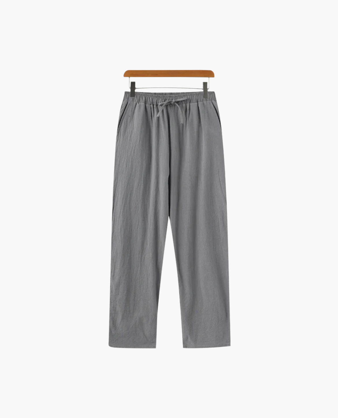 Santorini Lniane Spodnie Linato Pants Warschau Fashion Szary S