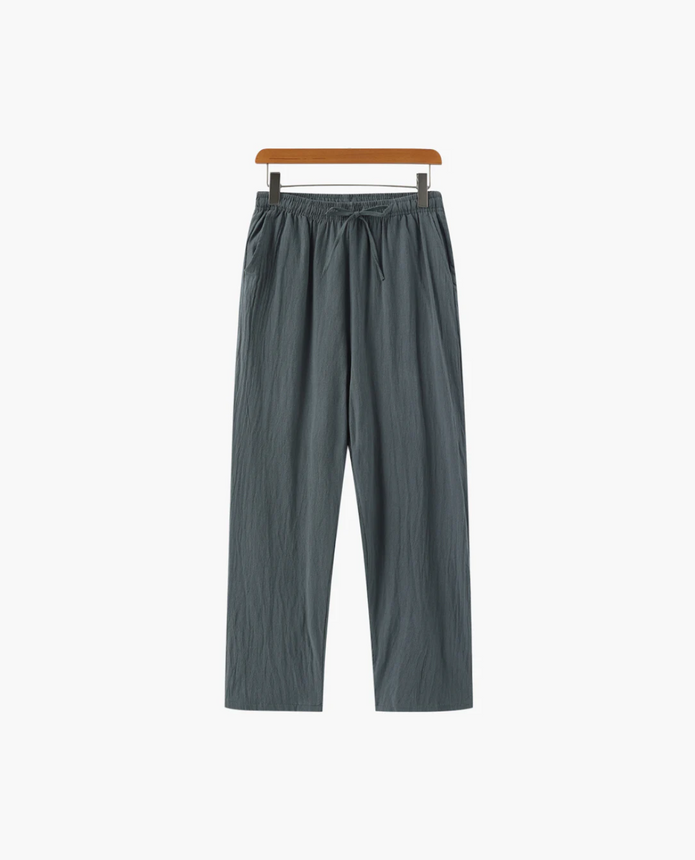Santorini Lniane Spodnie Linato Pants Warschau Fashion Zielony las S