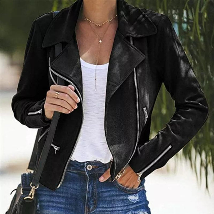 Emelie - Kurtka Damska Warschau Fashion Leather jacket Warschau Fashion Czarny Xs