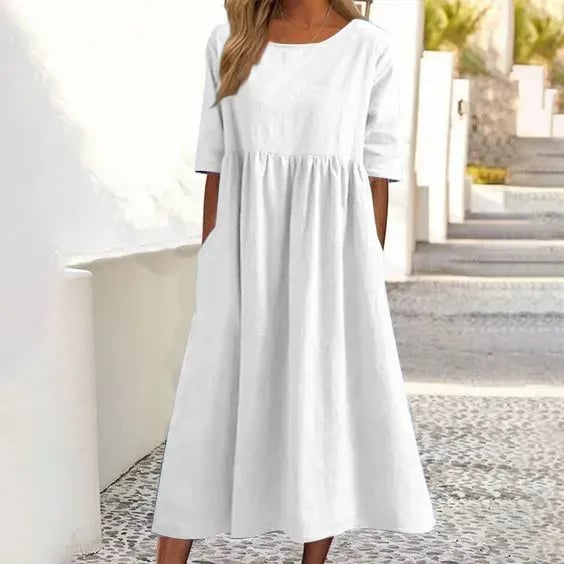 Ivanna | Sukienka Wypoczynkowa Summer Dress Women Warschau Fashion Biały S
