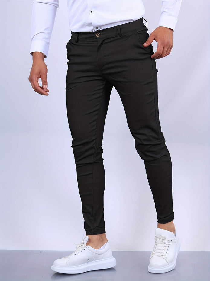 Arne | Męskie Spodnie Eleganciak Slim Fit Chinos Men Warschau Fashion Czarny kwiat Xs