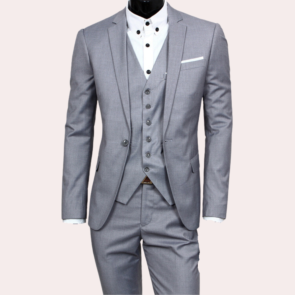 Beaumont - Trzyczęściowy Garnitur Męski Men Summer Set Warschau Fashion Szary S