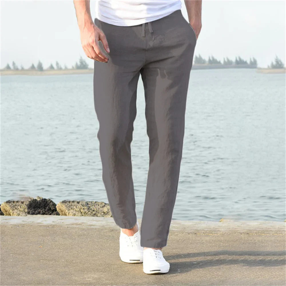 Cedric | Komfortalne Jasne Spodnie Activio dla Aktywnych Dni Warschau Fashion Szary S