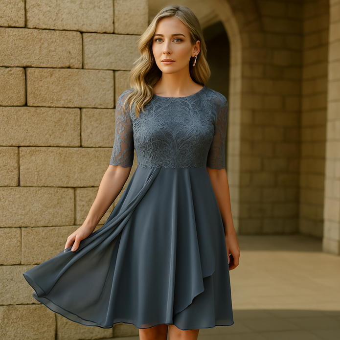 Jara - Elegancka i komfortowa Sukienka Magnifique Dresses Warschau Fashion Szary Xs