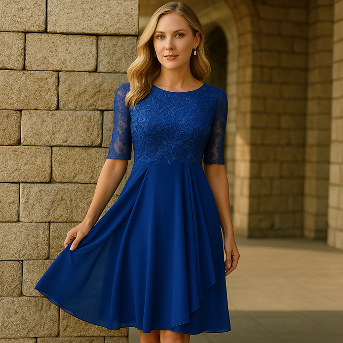 Jara - Elegancka i komfortowa Sukienka Magnifique Dresses Warschau Fashion Granatowy Xl