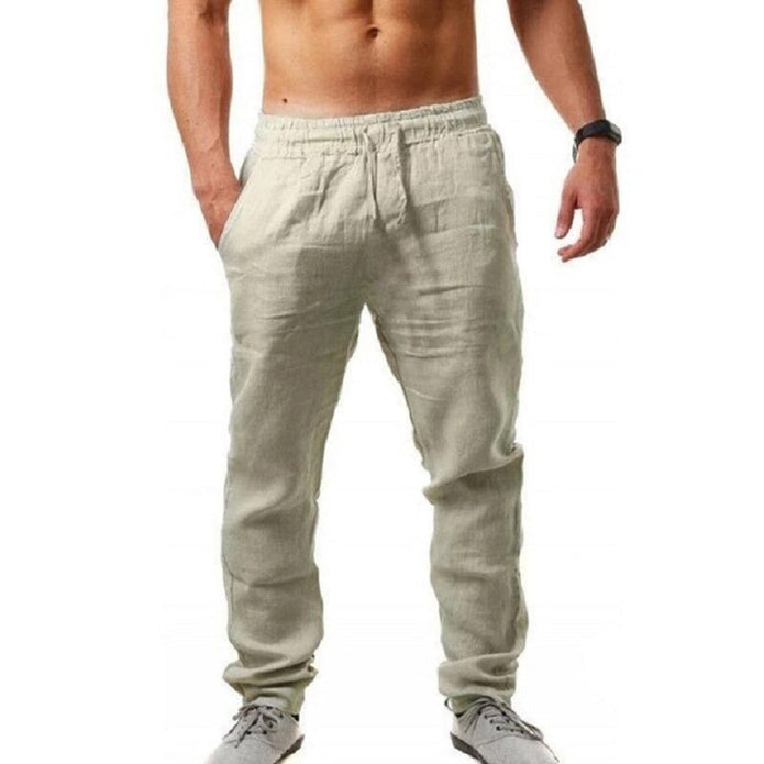 Drake - Letnie Męskie Spodnie Liniowe Men Summer Pants Warschau Fashion Jasny kaki S