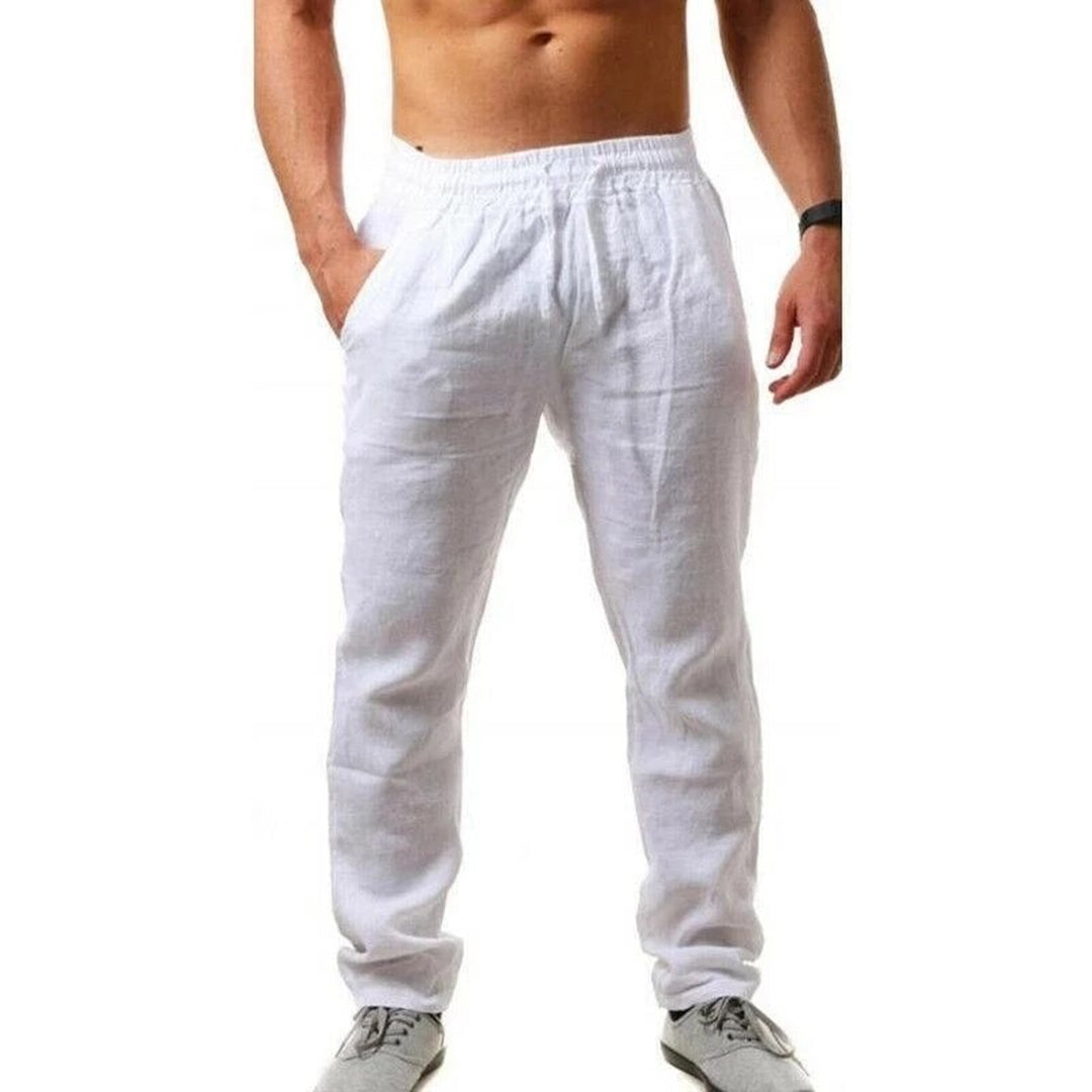 Drake - Letnie Męskie Spodnie Liniowe Men Summer Pants Warschau Fashion Biały S