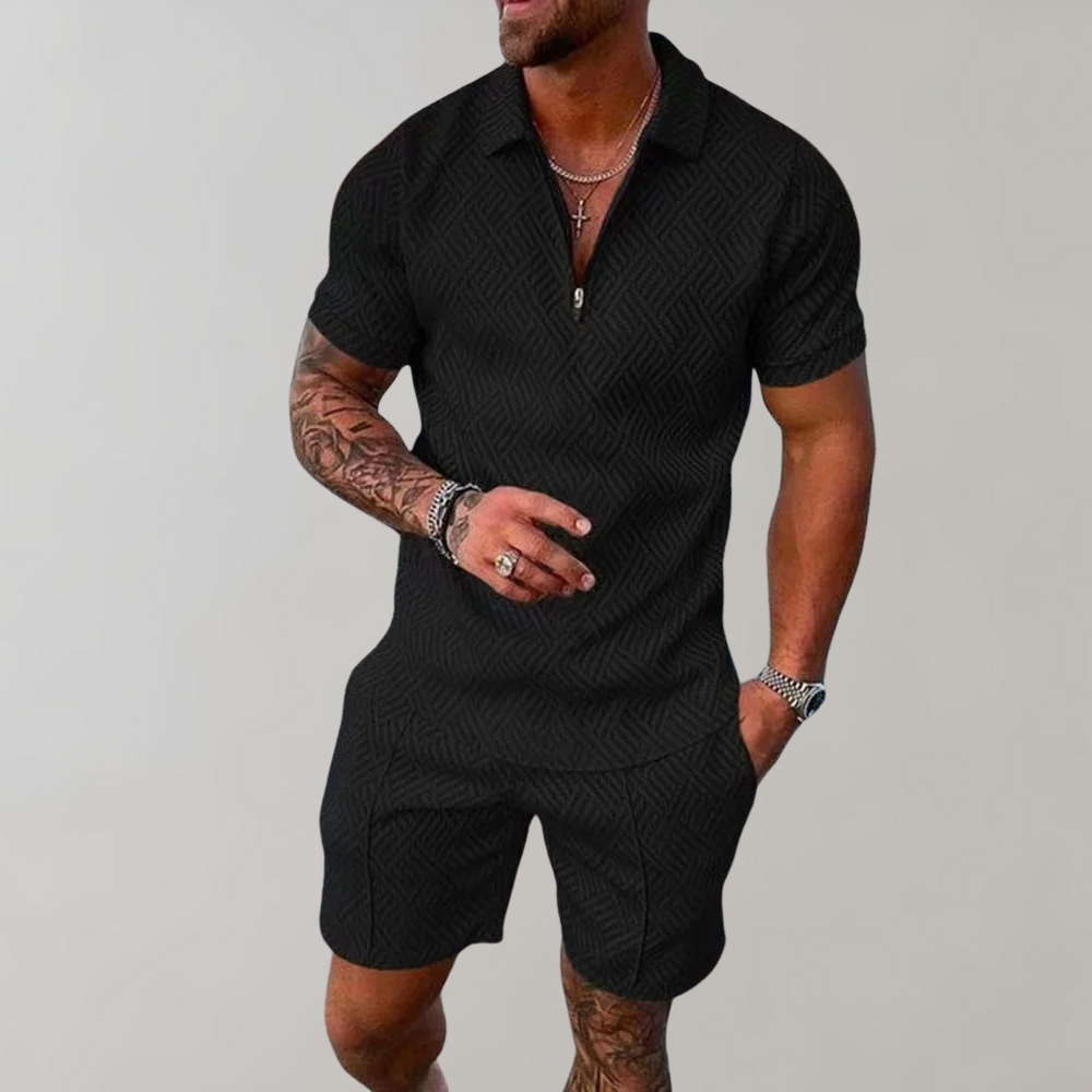 Hugo - Letni Komplet Męski Men Summer Set Warschau Fashion Czarny M