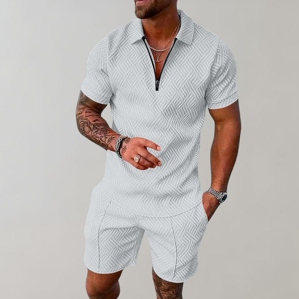 Hugo - Letni Komplet Męski Men Summer Set Warschau Fashion Biały S
