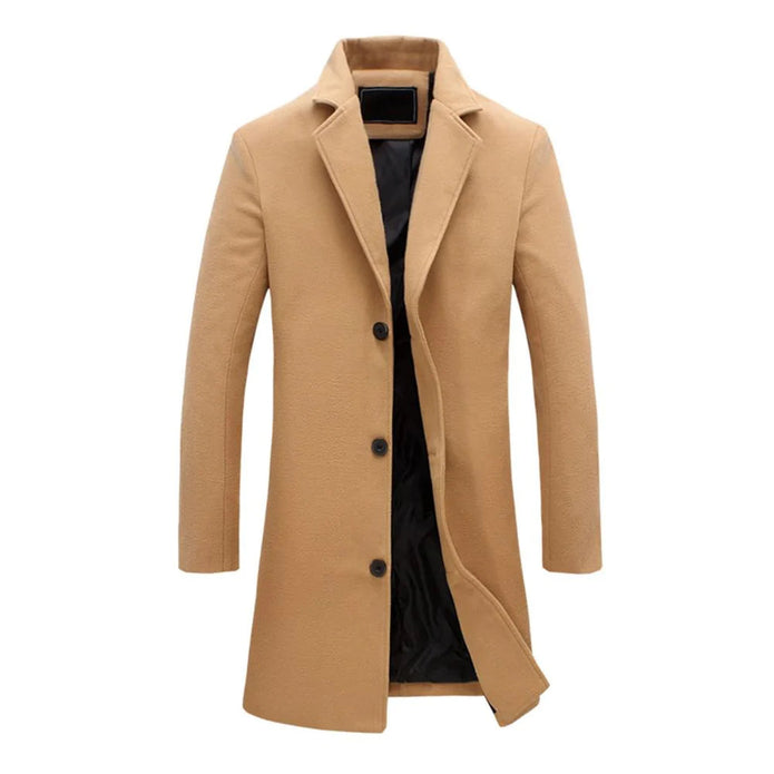 JOSIAH - Długi zimowy płaszcz męski Men Winter Jacket Warschau Fashion Beżowy L