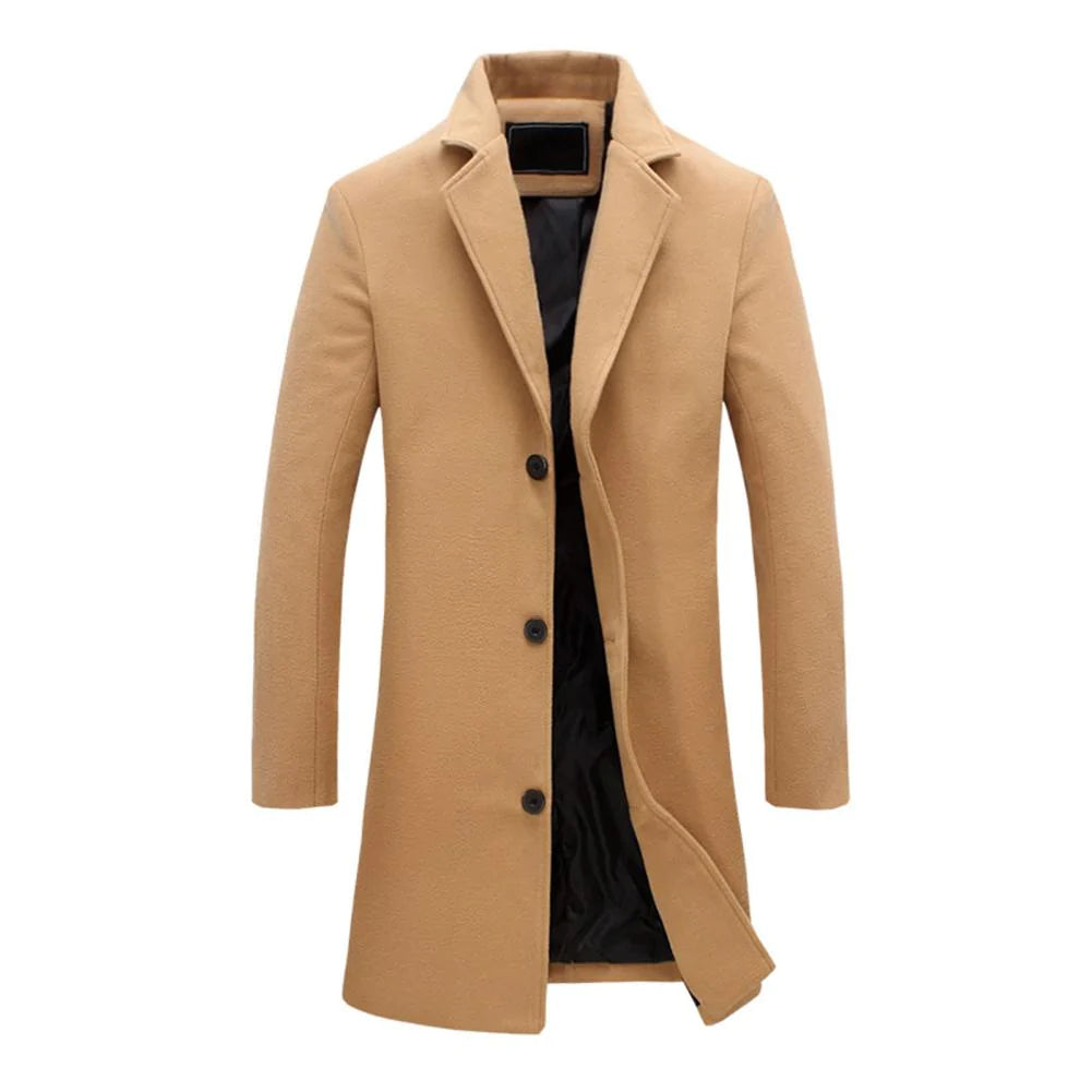 JOSIAH - Długi zimowy płaszcz męski Men Winter Jacket Warschau Fashion Beżowy L