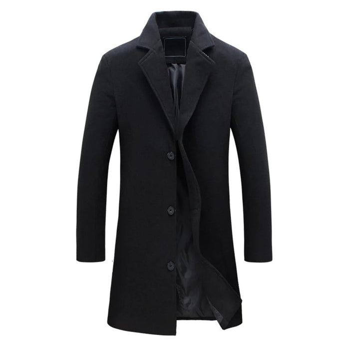 JOSIAH - Długi zimowy płaszcz męski Men Winter Jacket Warschau Fashion Czarny M