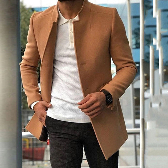 SEBASTIAN - Elegancki płaszcz męski Men Summer Jacket Warschau Fashion Khaki S