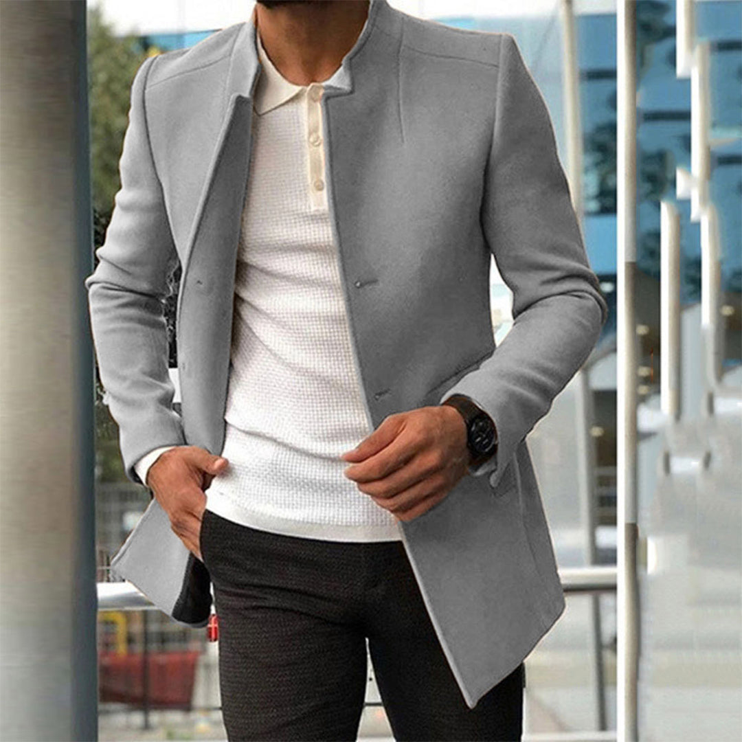 SEBASTIAN - Elegancki płaszcz męski Men Summer Jacket Warschau Fashion Szary S