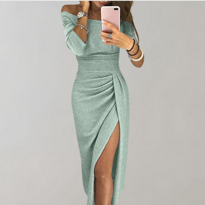 Vilja - Błyszcząca Sukienka Damska Women Summer Dress Warschau Fashion Zielony S