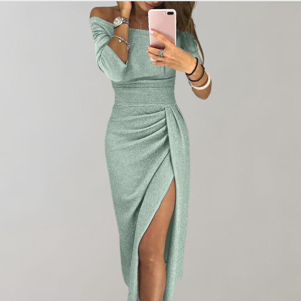 Vilja - Błyszcząca Sukienka Damska Women Summer Dress Warschau Fashion Zielony S