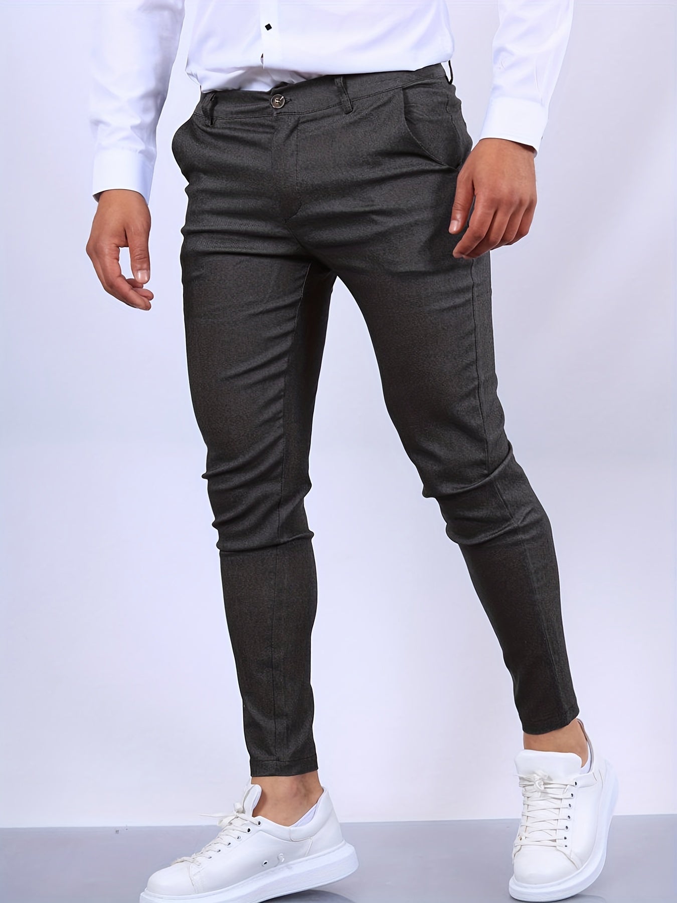 Arne | Męskie Spodnie Eleganciak Slim Fit Chinos Men Warschau Fashion Ciemnoszary Xs