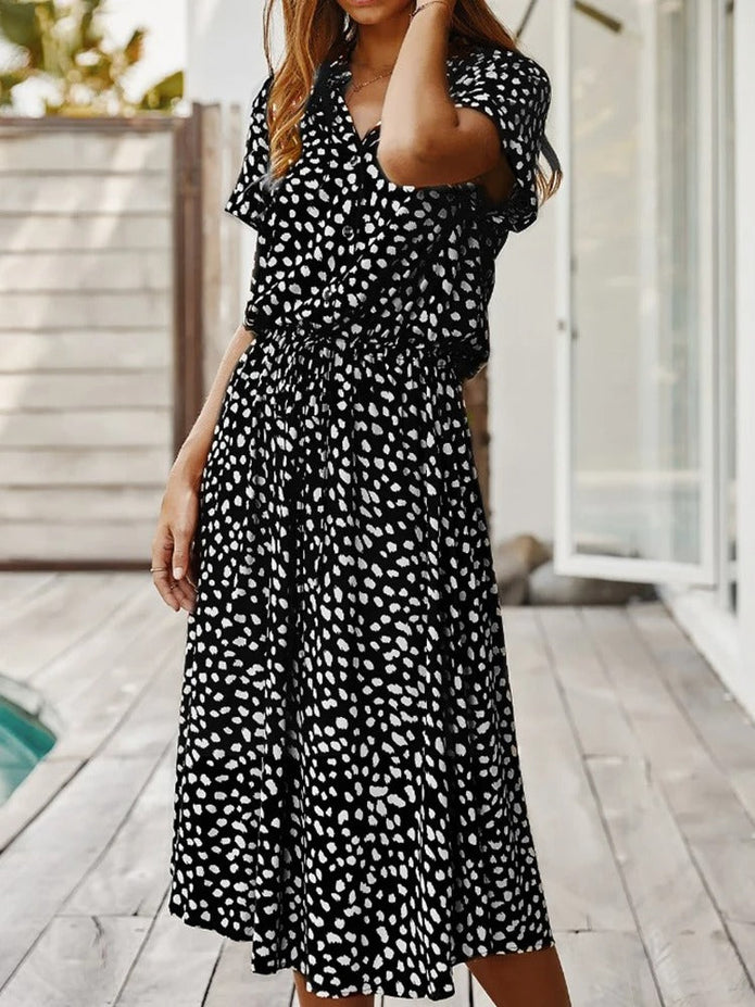 Laureen | Elegancka i Komfortowa Sukienka Summer Dress Women Warschau Fashion Czarny 46 (3xl)