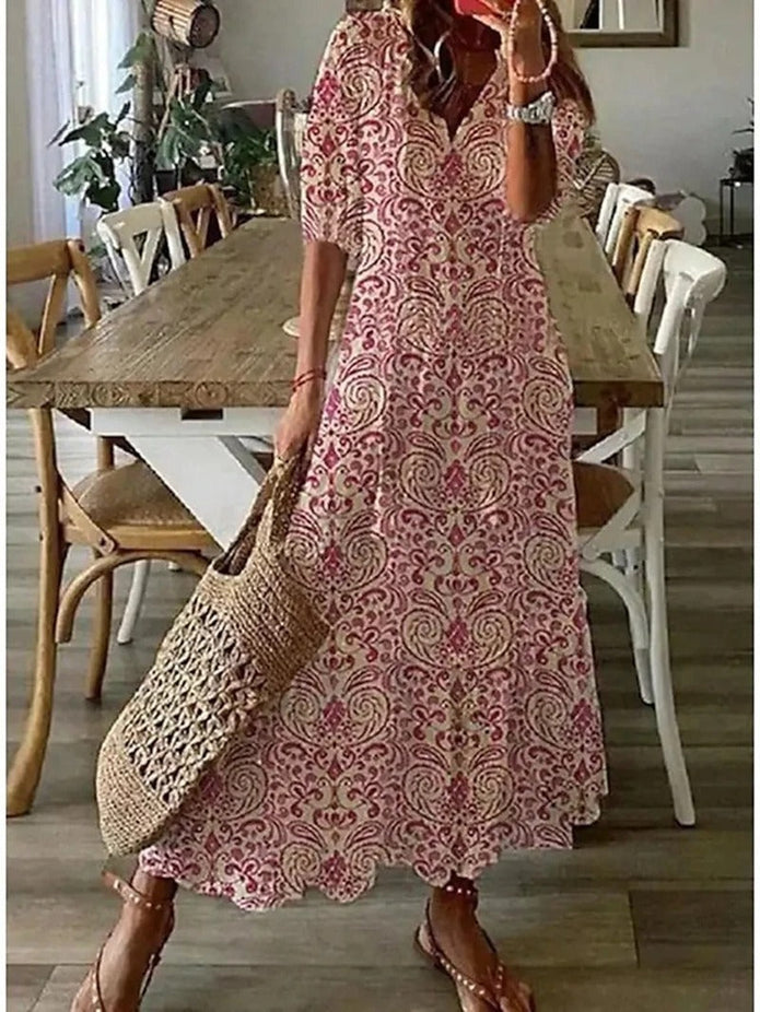 Anna | Sukienka Maxi Bohema Summer Dress Women Warschau Fashion Róż S