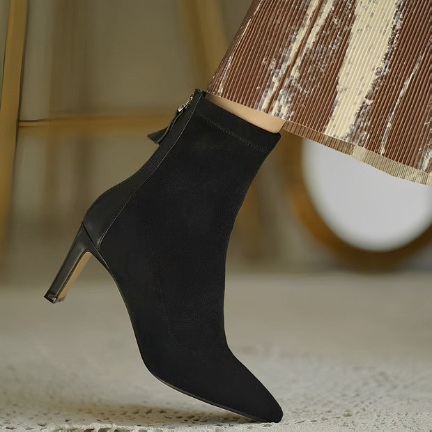 SEREEN | Buty Warschau Fashion Damskie Botki ze Smukłym Obcasem o Luksusowym Wyglądzie Ankle Boots Warschau Fashion Czarny 34