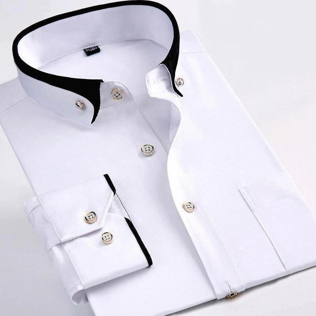 Elegancka męska koszula z długim rękawem - Eamon Shirts Warschau Fashion Biały S