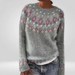 Abriellelim | Ciepły damski pulower z okrągłym dekoltem Women Sweaters Warschau Fashion Szary S