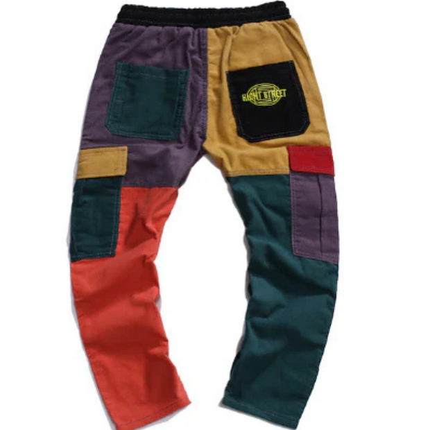 Kolorowe męskie spodnie cargo z kordu | Sznurówka Men Pants Warschau Fashion