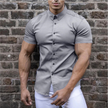 Dholobhai | Męska koszula z krótkim rękawem i guzikami | Slim Fit