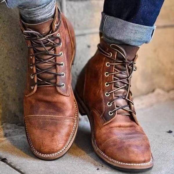 Riko - Luksusowy i Ciepły Skórzany But WinterLux Shoes Warschau Fashion Jasnobrązowy 39