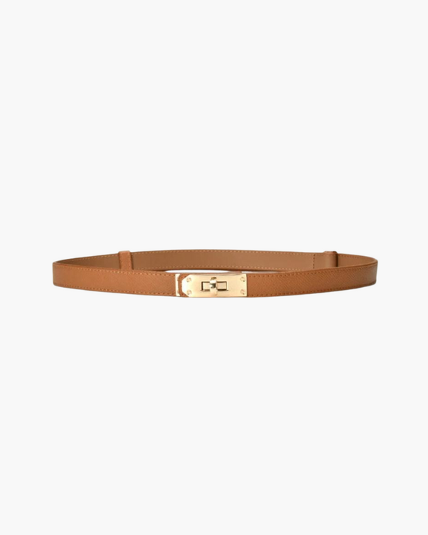 Pasek Retro Slim Warschau Fashion Brązowy