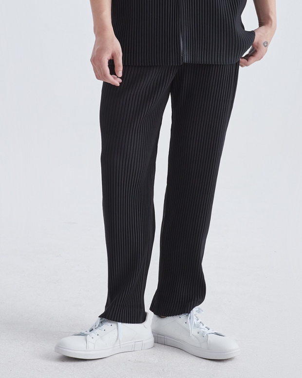 Bawełniane spodnie w prążki 0 Warschau Fashion Czarny S