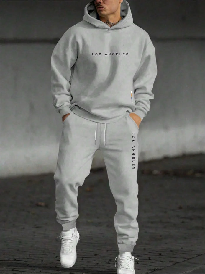 Męski Luźny Dres | Bluza z Kapturem + Spodnie Dresowe joggingspak Warschau Fashion