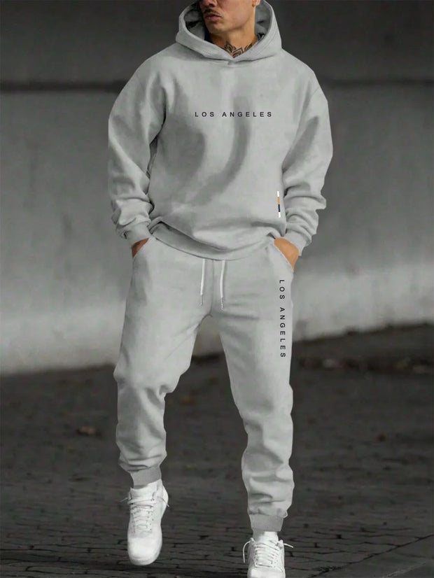 Męski Luźny Dres | Bluza z Kapturem + Spodnie Dresowe joggingspak Warschau Fashion