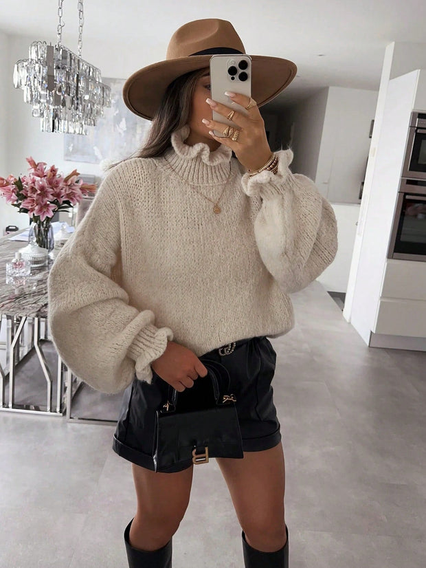 Sweter DamiaGirl dla Pań na Jesień i Zimę: Casual i Komfortowy z Długimi Rękawami Sweaters Warschau Fashion Xs Kaki