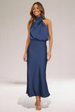 Flavia™ | Satynowa Halter Sukienka Glamour