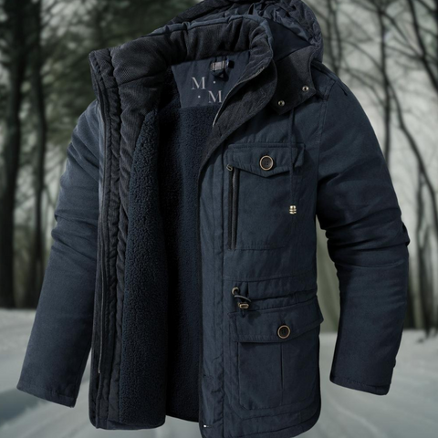 Albano | Męska Ciepła Kurtka Bomber na Zimę Men Jackets Warschau Fashion Niebieski S
