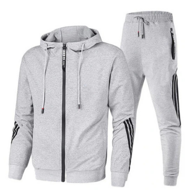 Sportowy męski zestaw dresowy w dwóch częściach Men Set Warschau Fashion Szary S