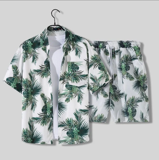 Stylowy męski zestaw w hawajskim klimacie