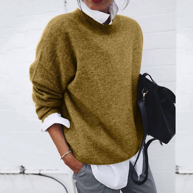 Adelius - Ciepły i przyjemny sweter Sweater Warschau Fashion Khaki S