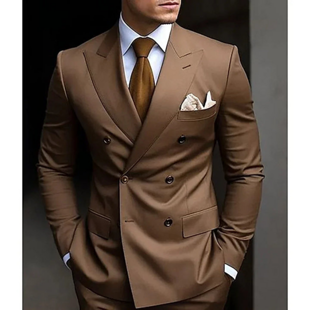 Męski Dwurzędowy Strój Formalny na Wesele | Zestaw Dwuczęściowy Men Set Warschau Fashion