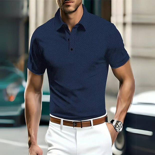 Evert | Męski Casual Slim Fit Polo Men Polo Warschau Fashion Granatowy S
