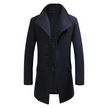 Męski Długi Zimowy Trench Płaszcz z Długim Rękawem Men Coat Warschau Fashion Niebieski S