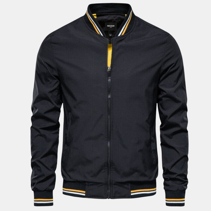 NIVARO - Elegancka Męska Kurtka Bomber Bomber Jackets Warschau Fashion Czarny S