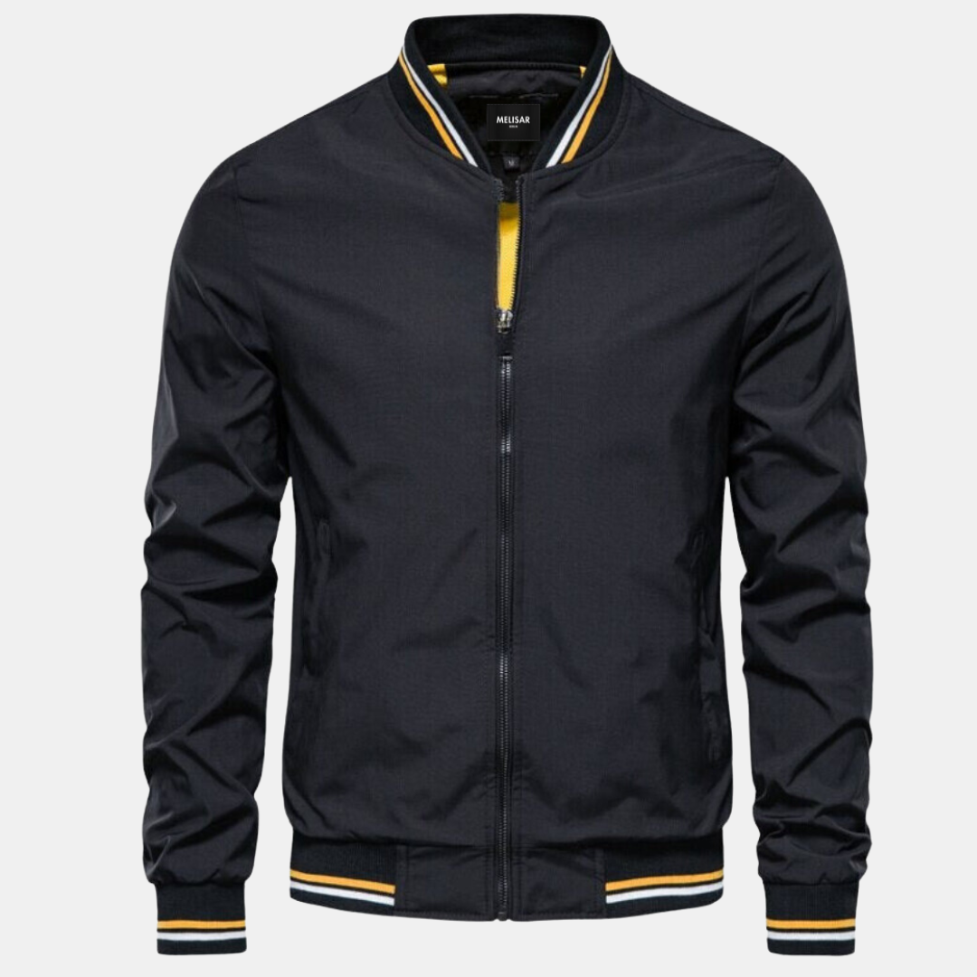 NIVARO - Elegancka Męska Kurtka Bomber Bomber Jackets Warschau Fashion Czarny S