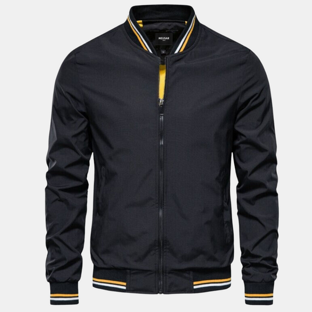 NIVARO - Elegancka Męska Kurtka Bomber Bomber Jackets Warschau Fashion Czarny S