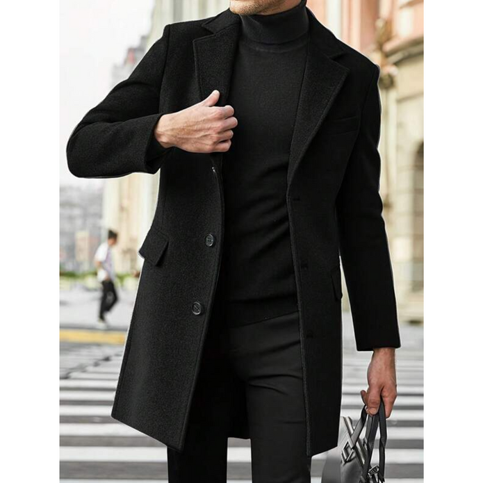 Jorikenit | Męski długi zimowy płaszcz trench Men Coat Warschau Fashion