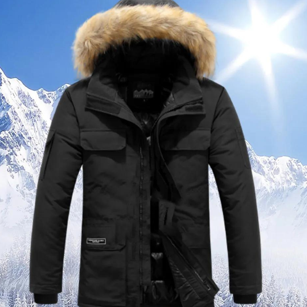 Berndia | Męska Elegancka Zimowa Parka | Ciepła i Stylowa Men Jackets Warschau Fashion Czarny S