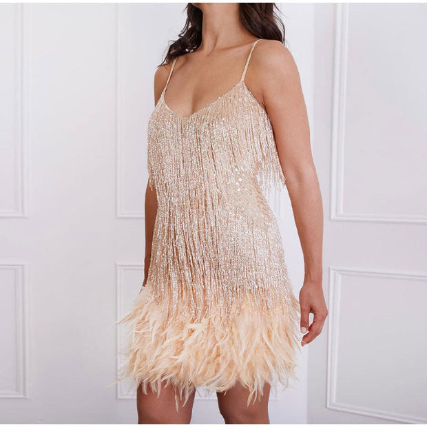 Susan - Elegancka Sukienka Koktajlowa Dress Warschau Fashion Różowe złoto S (36)
