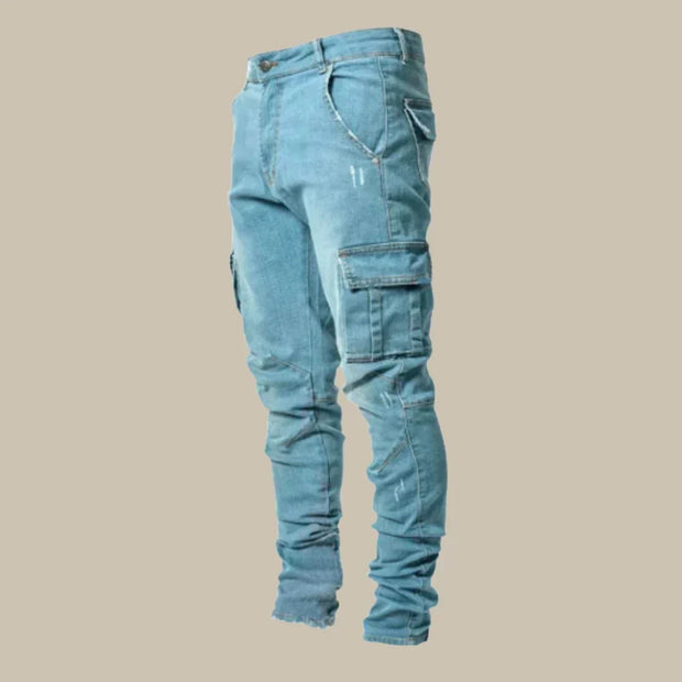 Męskie Dżinsy Cargo Denimax Pants Men Warschau Fashion Niebieski S