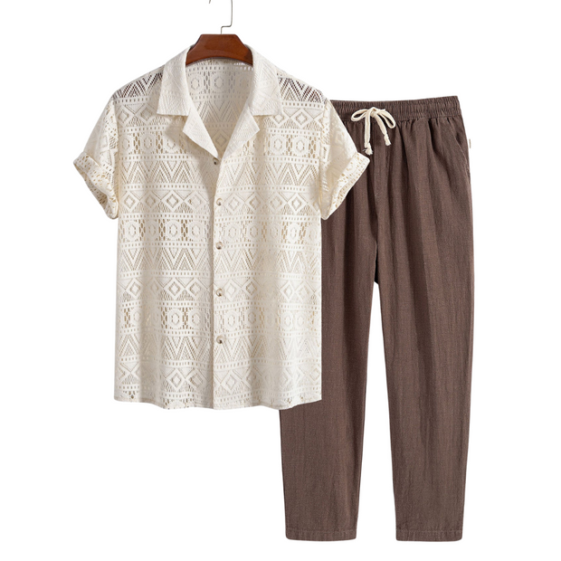 Sucre - Krótkorękawowy zestaw Warschau Fashion kawa S